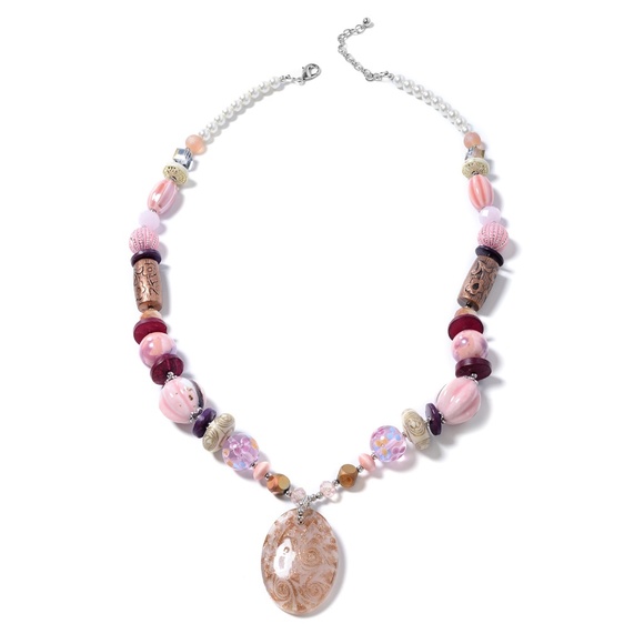 Jewelry - Pink Murano Millefiori Glass, Ceramic, Necklaces